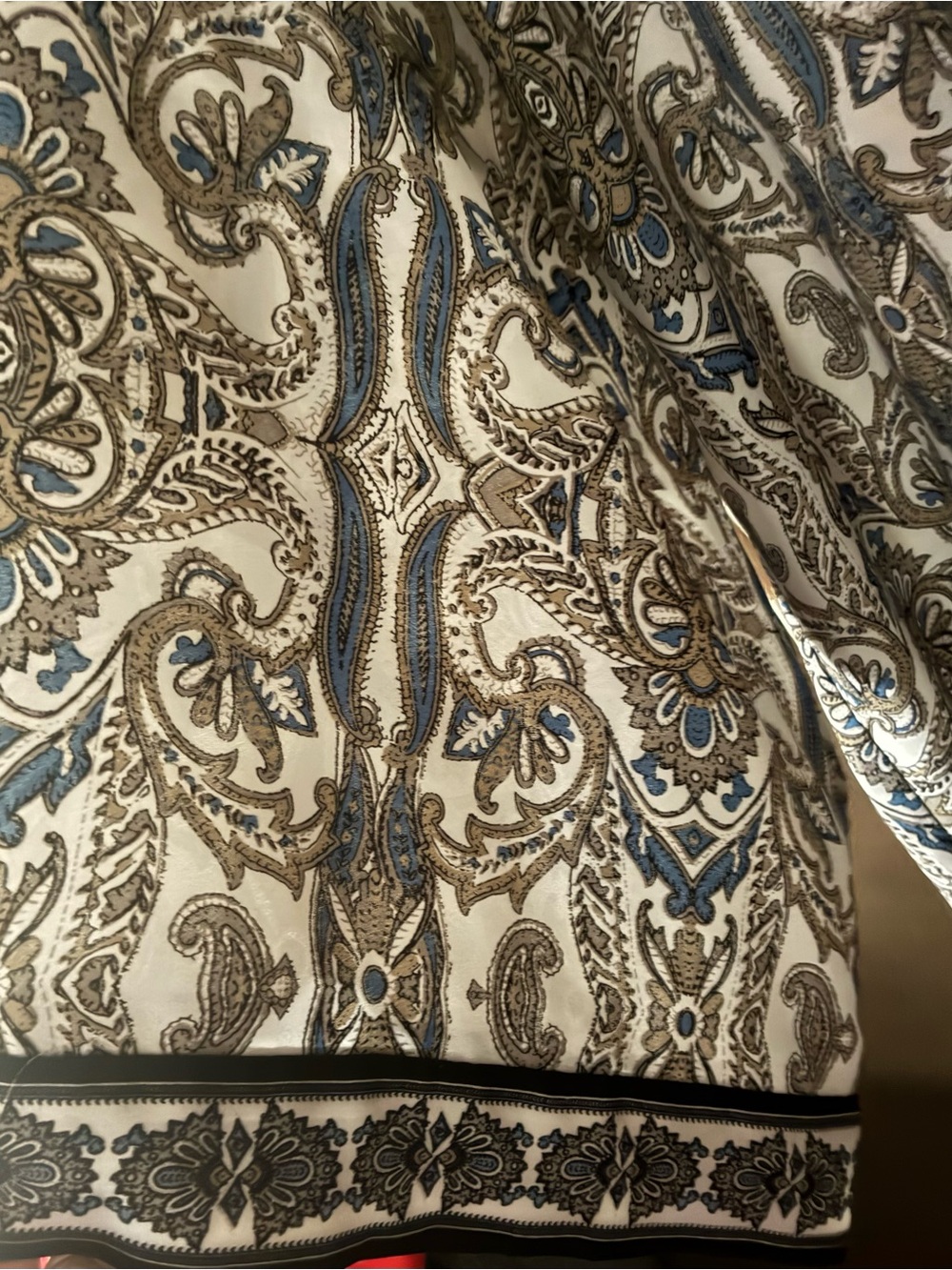 Max Studio Paisley Open-Front Cardigan in White, Black & Blue boho size xl - Picture 5 of 5